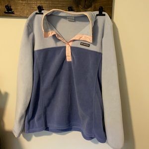 Color Block fleece button up